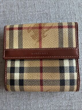 Authentic Burberry Haymarket Embossed Bi-Fold Wallet